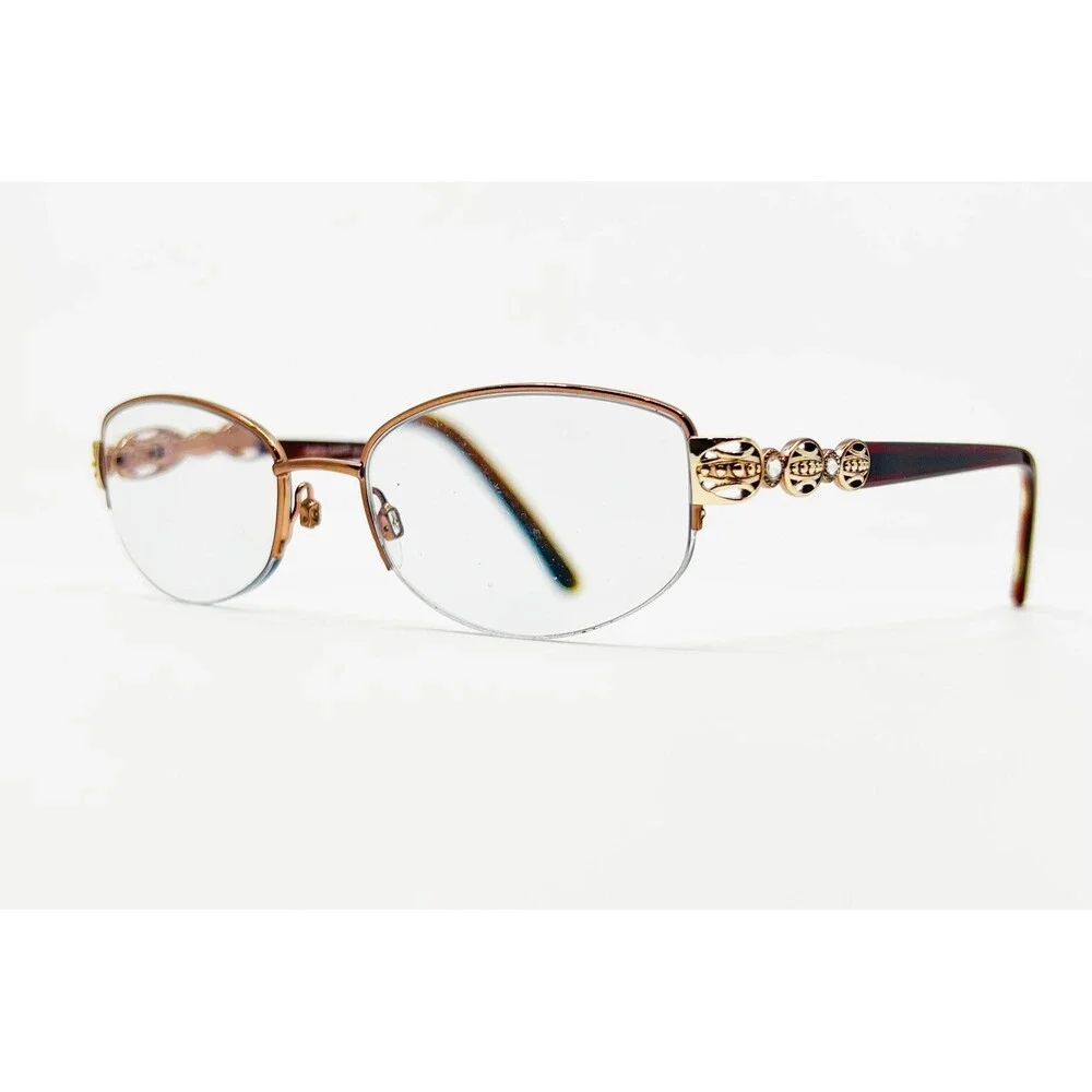 Zyloware Sophia Loren Eyeglasses Women Brown M231 Semi-Rimless 51-19-135